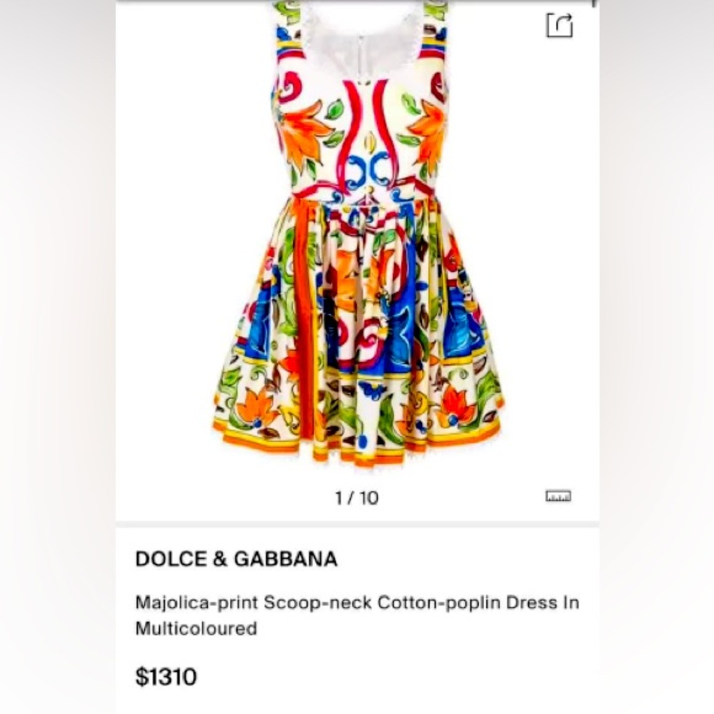 Dolce & Gabbana Majolica-print Scoop-neck Dress. Worn a few times, looks new.